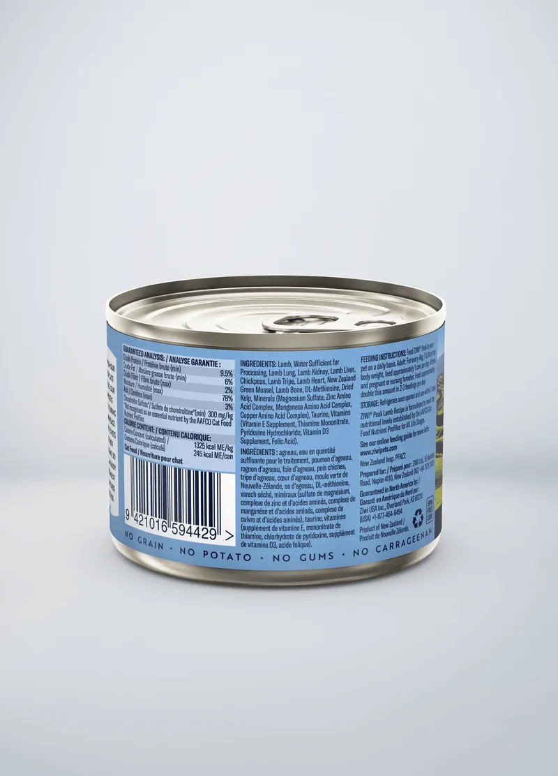ZIWI Peak Grain Free Lamb Recipe Canned Cat Food