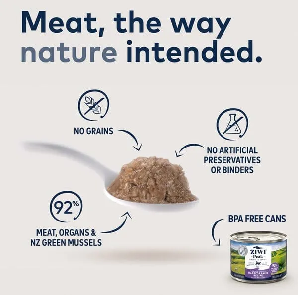 ZIWI Peak Grain Free Rabbit & Lamb Recipe Canned Cat Food